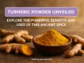 Racines de curcuma et poudre dorée dans un bol, révélant les bienfaits du curcuma en poudre, une épice ancienne aux usages puissants.