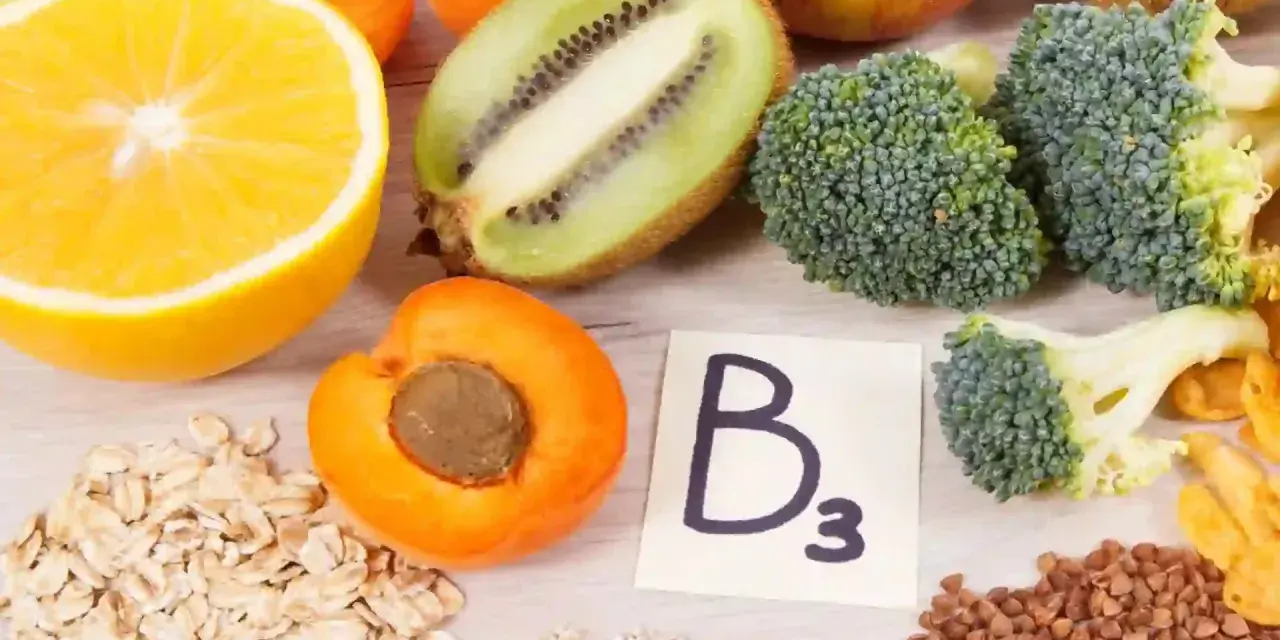 Fruits, légumes et céréales, sources de vitamine B3, pour des bienfaits sur la santé.