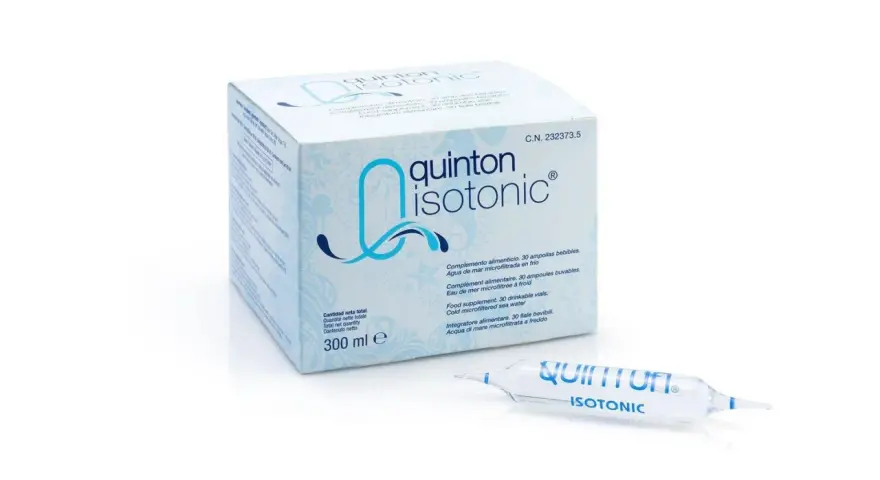 Boîte de Quinton Isotonic, eau de mer microfiltrée. Avis médical sur ce complément alimentaire.