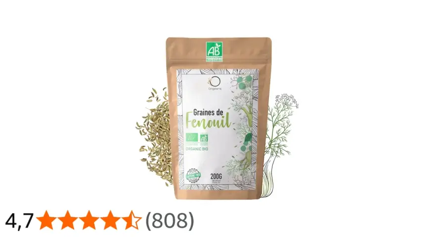 Sachet de graines de fenouil bio, idéal pour une tisane allaitement. Une aide naturelle pour les jeunes mamans.