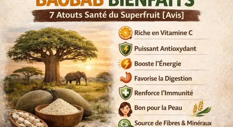 Poudre de baobab : découvrez ses nombreux bienfaits pour la santé, de la vitamine C à la digestion. Un superfruit aux atouts exceptionnels.